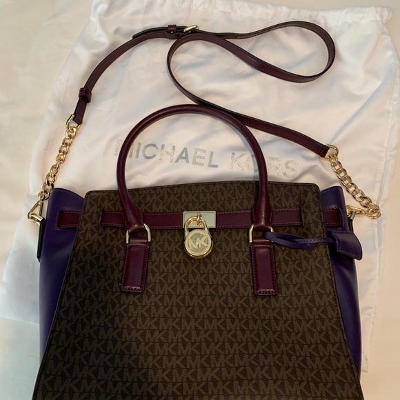 Purple monogrammed Michael Kors purse - Picture 2 of 8